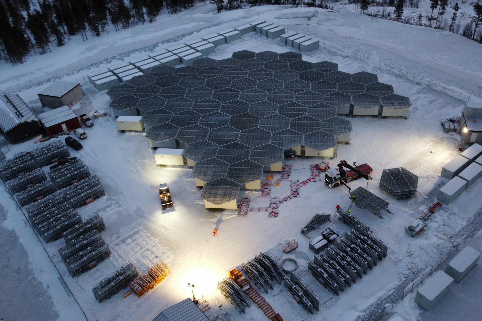Figure 2 installation progress of the 109 antenna units at the EISCAT 3D site in Skibotn, Norway in January 2023